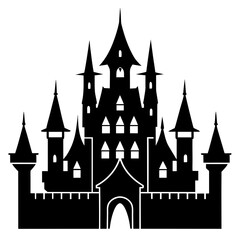 Obraz premium Castle vector silhouette illustration isolated on white background