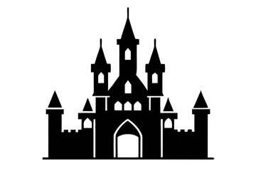 Obraz premium Castle vector silhouette illustration isolated on white background