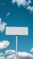 White black board sign arrow for traffic guide information  or place, with blue sky background