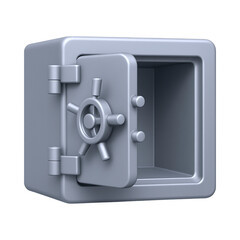 Empty bank vault with open door, symbolizing security and finance