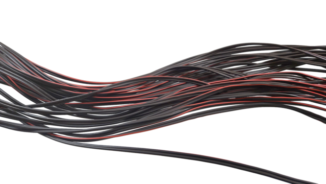 electrical cables prepared for plugging into plugs