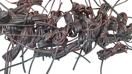 electrical cables prepared for plugging into plugs