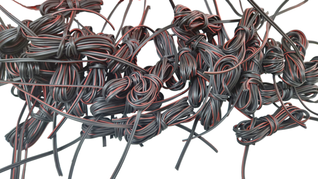 electrical cables prepared for plugging into plugs