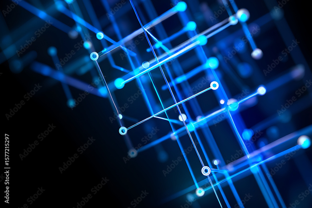 Poster an abstract network of glowing lines and dots creates a futuristic digital background, symbolizing i