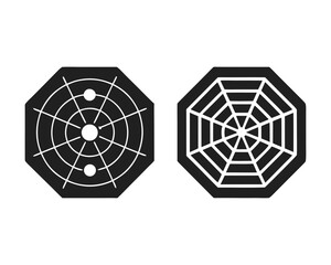 Fototapeta premium Chart radar vector silhouette illustration isolated on white background