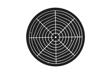 Chart radar vector silhouette illustration isolated on white background