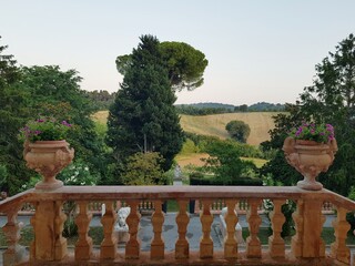 View from the terrace of a villa in Tuscany, Italy