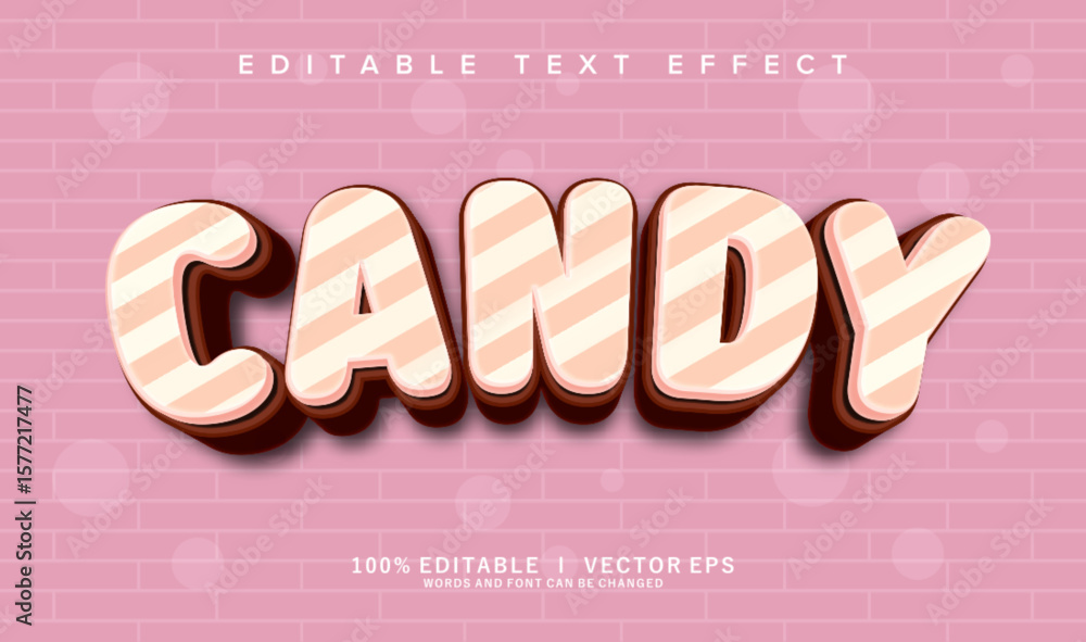 Aufkleber candy vector text effect with modern style design