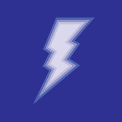 Vector illustration of a blue lightning bolt on dark blue background. Ideal for superhero themes, gaming graphics, energy concepts, tech branding, power icons, and futuristic digital art.