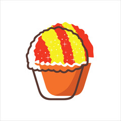 Shaved ice logo vector illustration, off side color vector, suitable for wall decoration, background etc	