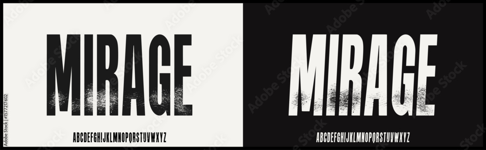 Poster condensed grunge vector font with texture. alphabet font with uppercase.