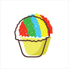 Shaved ice logo vector illustration, off side color vector, suitable for wall decoration, background etc	