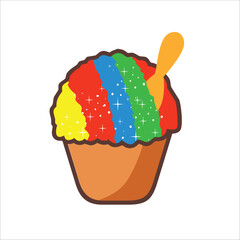 Shaved ice logo vector illustration, off side color vector, suitable for wall decoration, background etc	