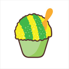 Shaved ice logo vector illustration, off side color vector, suitable for wall decoration, background etc	