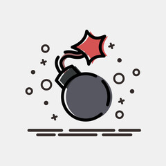 Icon bomb. Military and war elements. Icon in MBE style.