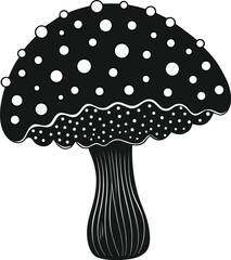 Mushroom silhouette vector illustration on white background