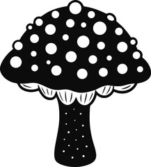 Mushroom silhouette vector illustration on white background