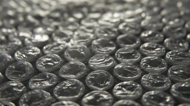 Plastic bubble wrap close up
