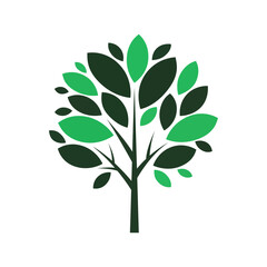 Abstract tree with leaves on a white background