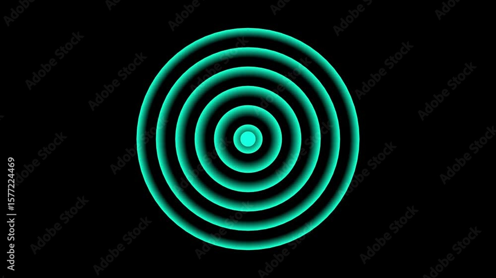 Poster radio waves gray color animation of circular electric wave spreading. radio wave signal animated on 