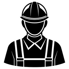 Construction worker vector silhouette illustration isolated on white background