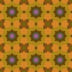 Seamless pink and purple floral pattern with vintage textile design