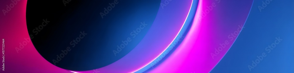 Poster abstract gradient circle with neon edges