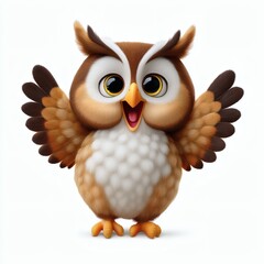 Fototapeta premium owl on white background