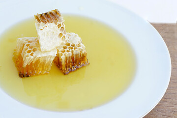 Details of the honeycomb and larvae