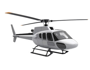 3D gray helicopter icon isolated on transparent background. PNG