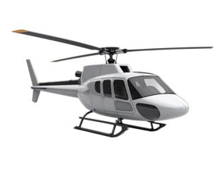 3D gray helicopter icon isolated on transparent background. PNG