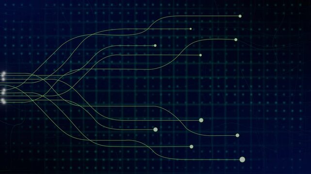 Abstract Digital Network Data Flow Visualization Futuristic Technology Concept Circuit Board