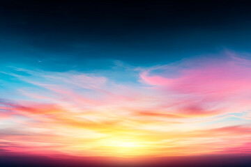 Naklejka premium Gradient sky with vibrant sunset colors over the horizon