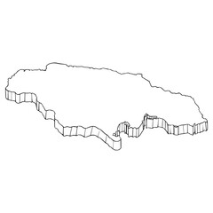 Jamaica map illustration hand drawn outline vector