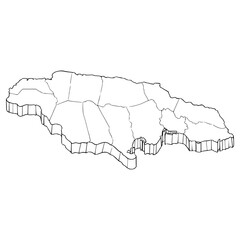 Jamaica map illustration hand drawn outline vector