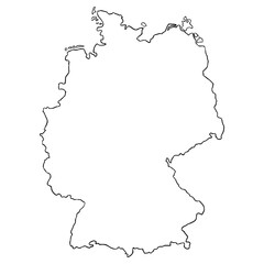 Germany map illustration hand drawn outline vector
