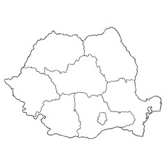 Romania map illustration hand drawn outline vector