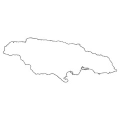 Jamaica map illustration hand drawn outline vector