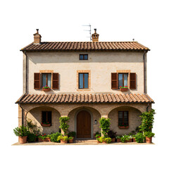Tuscan Villa Italian Countryside House Architecture Exterior Design Real Estate Property on transparent background