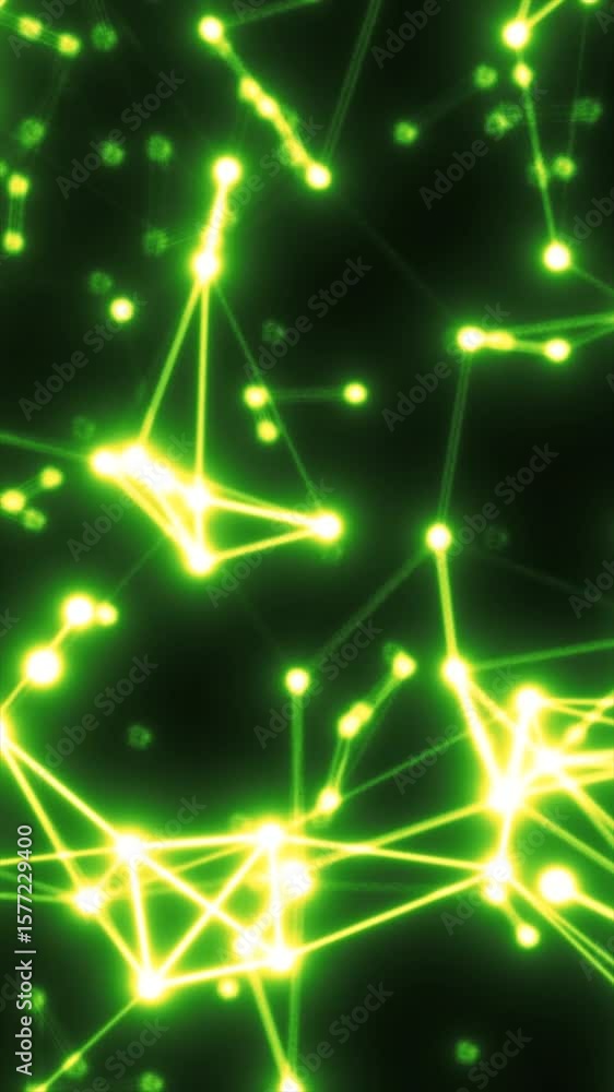 Poster abstract digital network with interconnected glowing nodes and lines, symbolizing futuristic technol