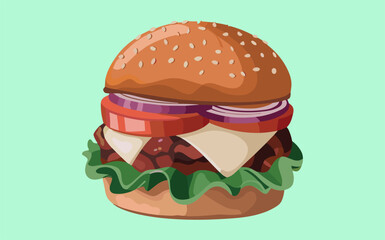 Burger vector design, vector illustration, Burger design, silhouette style.

