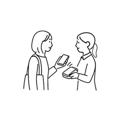 Fototapeta premium モバイル決済シーンのイラスト１８