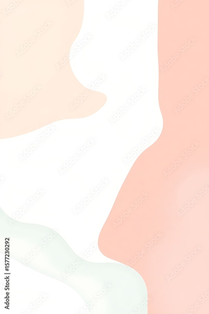 Aufkleber pastel color palette background with minimalist organic shapes in peach, pink and light green creati