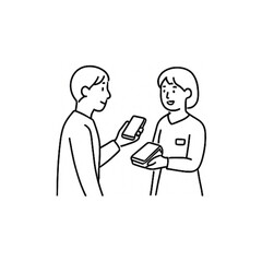 モバイル決済シーンのイラスト１３