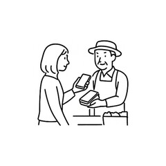 モバイル決済シーンのイラスト１２