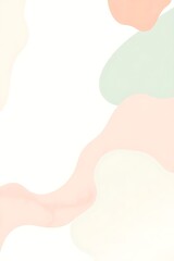 Minimalist style features soft pastel blobs shapes on a clean white background providing space, perfect for graphic design and social media content.