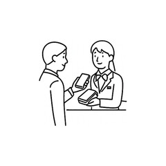 モバイル決済シーンのイラスト１１