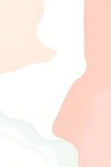 Pastel color palette background with minimalist organic shapes in peach, pink and light green creating a soft and visually appealing design.