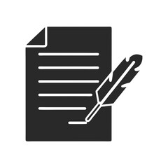 Fototapeta premium Document signed icon vector silhouette illustration isolated on white background
