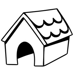Silhouette of pet dog house